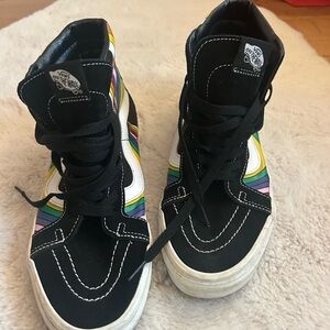 Vans High-Top Sneakers - sk8-hi rainbow prism men’s size 9/womens 10.5